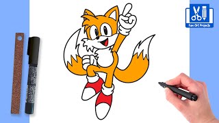 How To Draw Miles Tails Prower (Sonic The Hedgehog) | Draw Game Characters Tutorial Step By Step