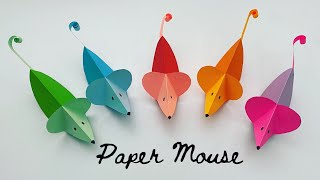 How to make easy paper mouse 🐭 / paper crafts for kids/ paper craft #shorts (1-minute video)