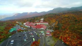 須川高原温泉の紅葉をドローンで空撮（岩手県と秋田県の県境）業務用ドローンdji inspire1で撮影しました。