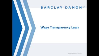 Webinar: NYS Pay Transparency Laws
