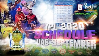 IPL 2020 Official Schedule Released |IPL 2020 Full Schedule PDF Download |IPL 2020 Schedule Download