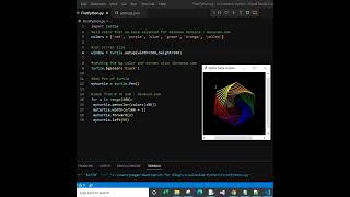 Python turtle draw Rainbow Benzene #shorts