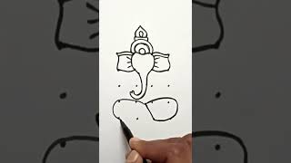 lord ganesha drawing easy / how to draw ganpathi / ganesh chaturthi drawing / rangoli kolam #shorts