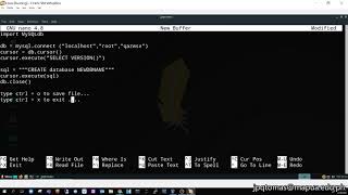 Part 2 - Simple Python script in creating MySQL Database