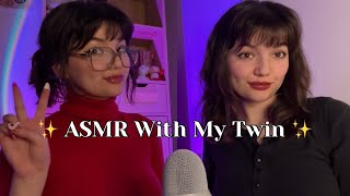 ASMR With My Twin 👯‍♀️( Double Fast Mouth Sounds, Inaudible Whispers, Tapping, More )