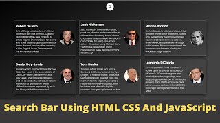 Search Bar Using HTML CSS And JavaScript | JavaScript Search Filter