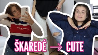 PRETVÁRAM ŠKAREDÉ OBLEČENIE NA PEKNÉ | making ugly clothes cute | Cristie