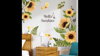 1174584 Sunflower Wall Decals Removable Self-adhesive Waterproof Wall Stickers DIY Wall Decorations