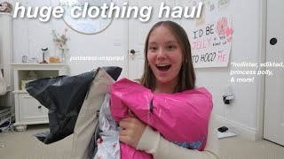 HUGE CLOTHING HAUL! princess polly, hollister, edikted, garage, and so much more 🙌