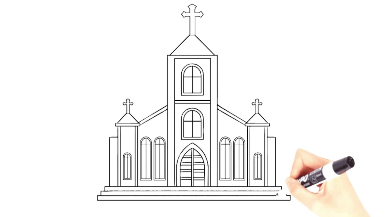 Simple Church Drawing