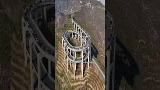 The three-story automobile bridge on Mount Tiananmen in China