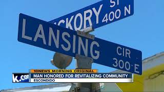 Man honored for helping to eliminate crime in Escondido neighborhood