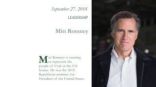 September 27, 2018 - Mitt Romney, 2018 Senate Nominee. Utah