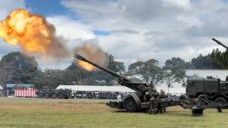 【陸上自衛隊玖珠駐屯地】続・開設67周年記念行事〜FH-70榴弾砲空砲射撃、10式戦車機動