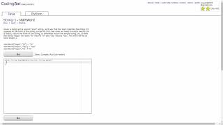 String - 1 (startWord) Java Tutorial || Codingbat.com