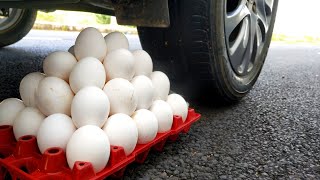 Crushing Crunchy & Soft Things by Car! Experiment Car vs egg