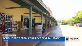 Bailey's General Store being demolished for rebuild