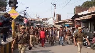 Muzaffarnagar में डीएम और एसएसपी पैरामिलिट्री फोर्स के साथ फिर निकले सड़क पर