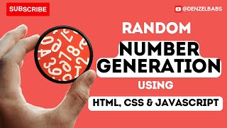 HTML, CSS & JavaScript | Random Number Generator Tutorial #BeginnerFriendly #CodingForBeginners