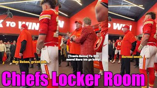 Chiefs players get emotional with coach Andy Reid's victory speech in the locker room