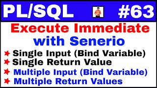 PL/SQL Tutorial #63: Execute Immediate with single and multiple bind variables and return values