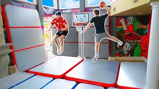 I Built A Slamball Trampoline Court In My House!