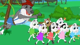 Wolf and The Seven Little Goats bedtime stories for kids cartoon animation
