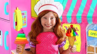 Alice Pretend Play with Toy Cafe with Kitchen Playset
