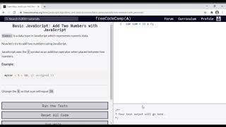 09 - Learn Basic JavaScript - Add Two Numbers with JavaScript