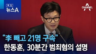 “李 빼고 21명 구속” 한동훈, 30분간 범죄혐의 설명 | 특집 뉴스A