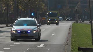 (Spoedtransport) Politiemotor + Verkeerspolitie \u0026 MICU 13-301 naar het EMC vanaf het AMC