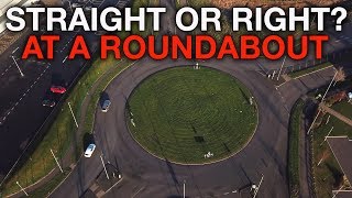 Straight or Right? at a Roundabout