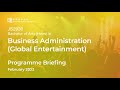 HKBU --- BA (Hons) in Business Administration (Global Entertainment) Programme Introduction 2022