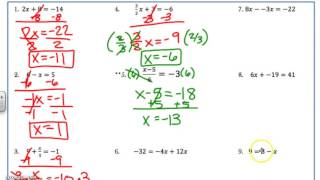Two Step Equation Notes 2017