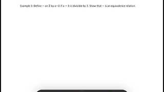 MATH 201: equivalence relation example