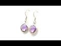 johareez 10.92ctw genuine amethyst 14k yellow gold plated .925 sterling silver earrings