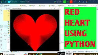 Red Heart Shape Pattern Using Python Turtle Graphics | How To Use Turtle Graphics Design