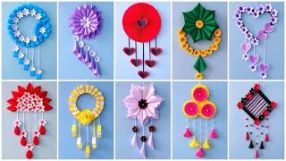 10 unique flowers Wall Hanging || Quick paper craft for house decoration || DIY wall Decor