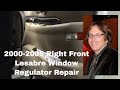 Buick Lesabre 2000-2005 Window Regulator Replacement & Repair Right Front