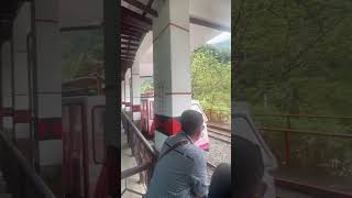 烏來台車（粉紅色塗裝）進站（往瀑布站方面）-烏來站🚂🛤️