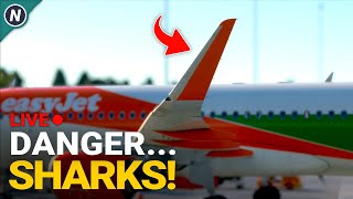 Shark Infested Skies! - Edinburgh to Stansted in the Updated Fenix A320 - MSFS Live