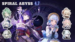 [Genshin Impact] Spiral Abyss 4.7 Fl. 12 Raiden Hyper Bloom & Ayaka Freeze