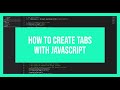 How to create tabs with JavaScript