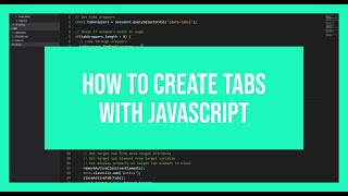 How to create tabs with JavaScript
