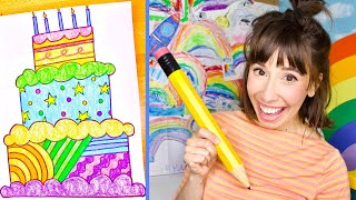 How to Draw a CAKE! | Birthday Cake Craft for Kids and Toddlers | Learn to Draw with Bri Reads