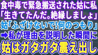 【スカッとする話】食中毒で緊急搬送された義母。私「生きてたんですね。家の鍵は返して貰いました」親戚一同に薄情物と罵られたが、私が理由を説明すると義母がガタガタ震え出し…