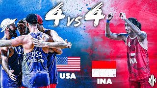 4 vs 4 Beach Volleyball SEMIFINAL USA vs INDONESIA | World Beach Games 2019