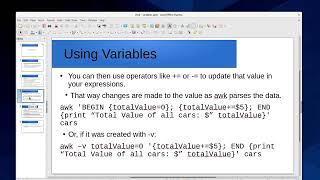 Using variables in awk