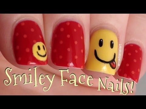 Smiley Face Nail Art | ArcadiaNailArt Smiley Face Nail Art | ArcadiaNailArt