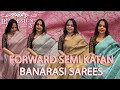 Designer semi katan Banarasi sarees collections for booking visits